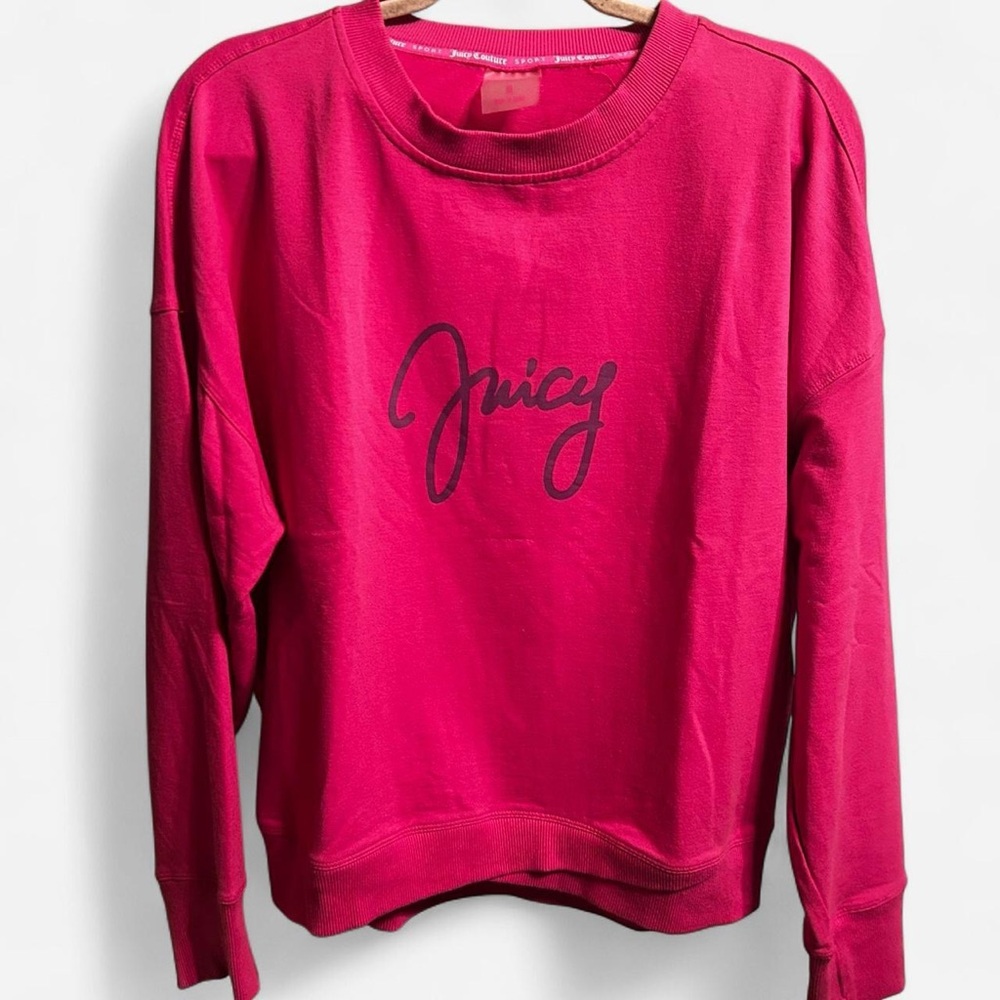 Juicy Couture Sport Women's Y2K Pink Crewneck Pullover Sweatshirt Size XL